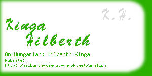 kinga hilberth business card